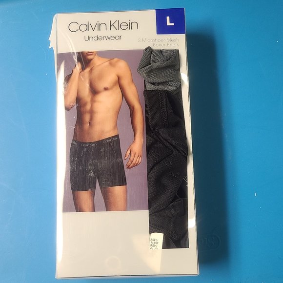 Calvin Klein, Underwear & Socks, Calvin Klein Mens Microfiber Mesh Boxer  Brief 3pk